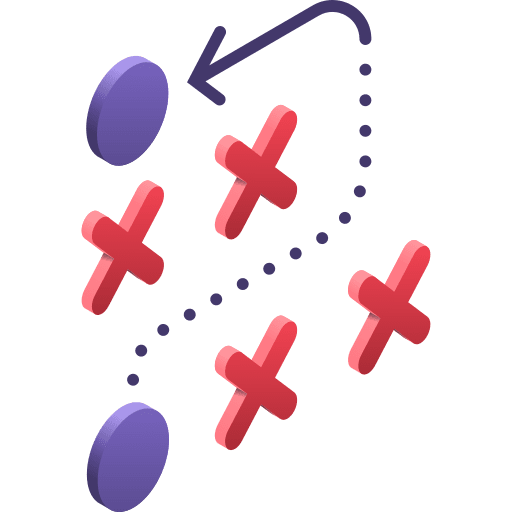 Strategy end to end tactics isometric icon