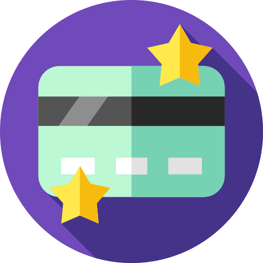 Credit card loyalty stars payment icon