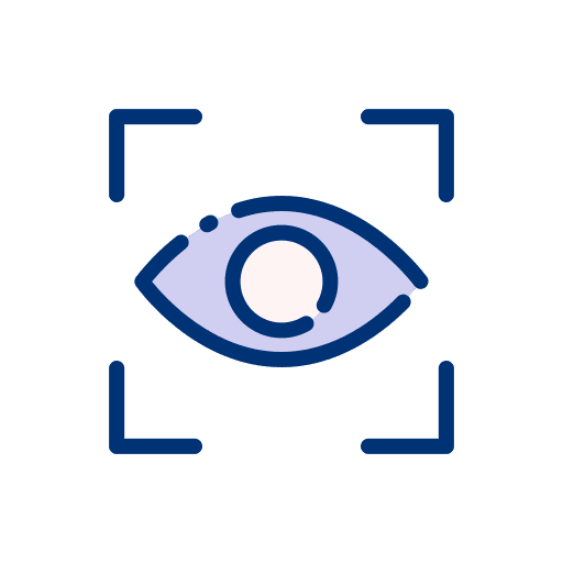 Eye test healthcare and medical retinal scanner biometric recognition icon