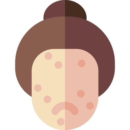 Acne user brown hair dermatology icon