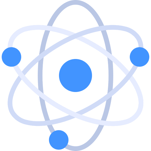 Atom science atomic structure atom icon