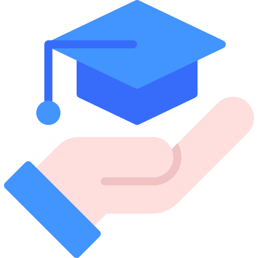 Graduation school mortarboard hand icon