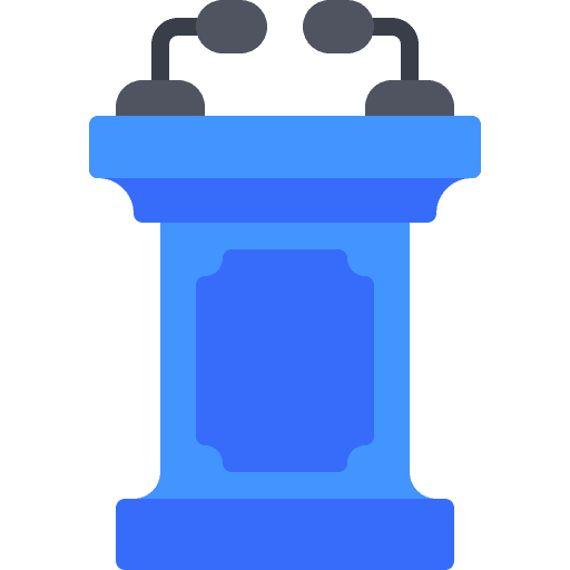 Podium podium conference communications icon