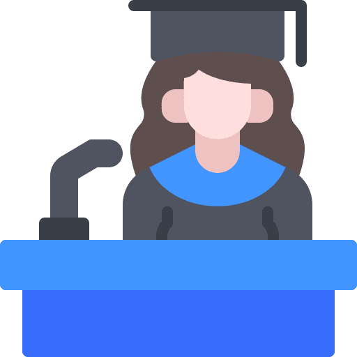 Girl college student speech icon Girl college student speech icon