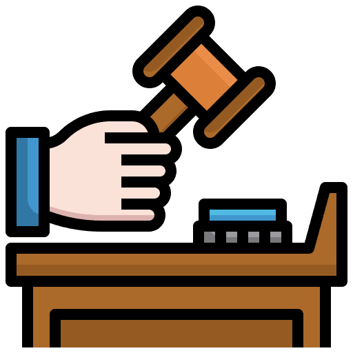 Hammer verdict bid justice icon