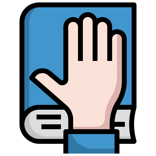 Honesty testimony justice hands and gestures icon