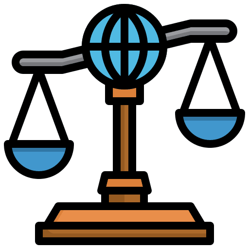 International law miscellaneous globe grid judge icon