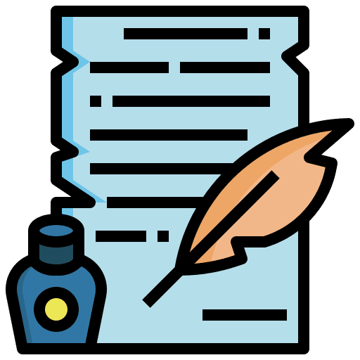 Law document law feather pen icon