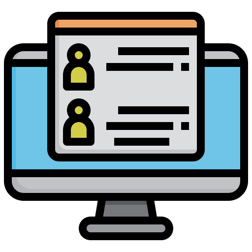 Computer database monitor screen icon Computer database monitor screen icon