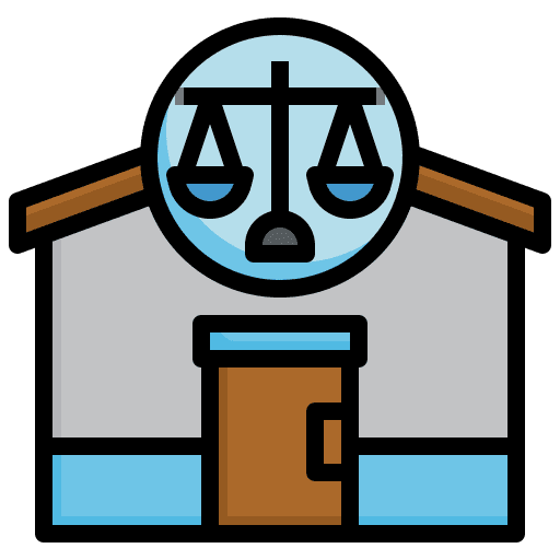 Law balance architecture and city real estate icon Law balance architecture and city real estate icon