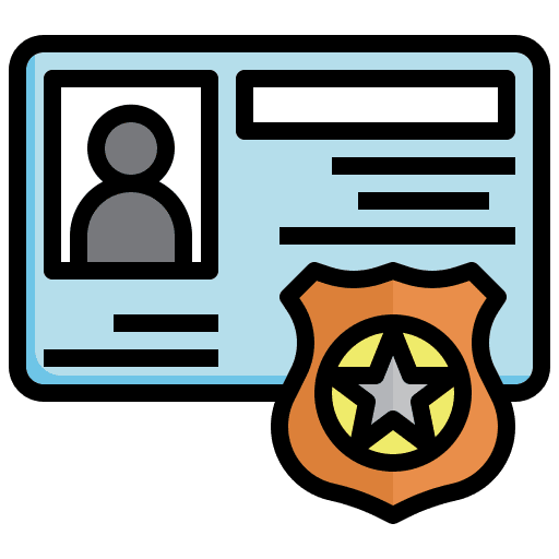 Police badge identification user identity icon Police badge identification user identity icon