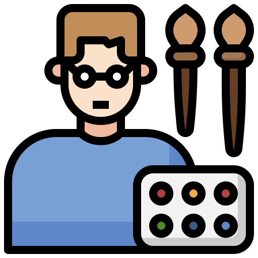 Artist creative user art director icon