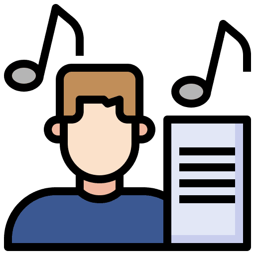 Composer music and multimedia composer music notes icon Composer music and multimedia composer music notes icon