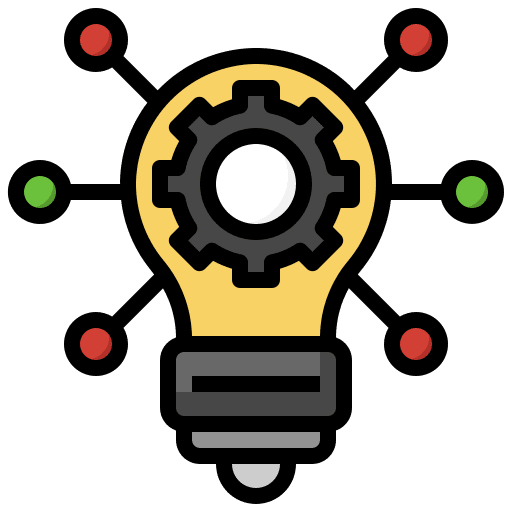 Intelligence solution gear idea icon Intelligence solution gear idea icon