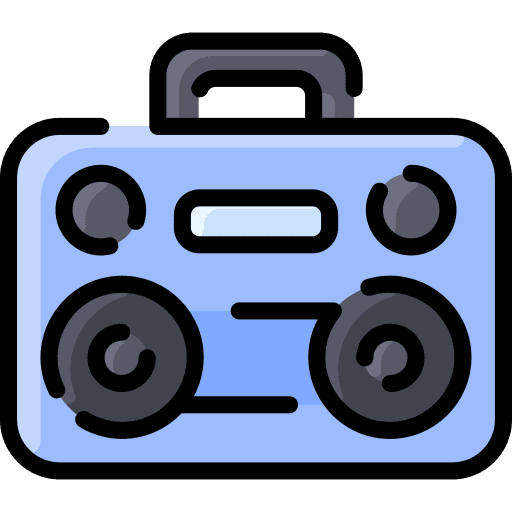 Boombox retro music player radio icon