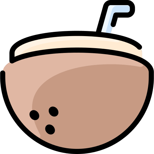 Coconut food and restaurant straw tropical icon