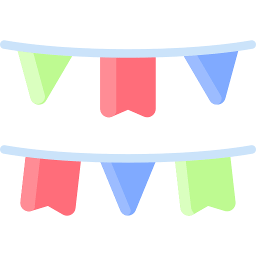 Garland bunting birthday decoration icon Garland bunting birthday decoration icon