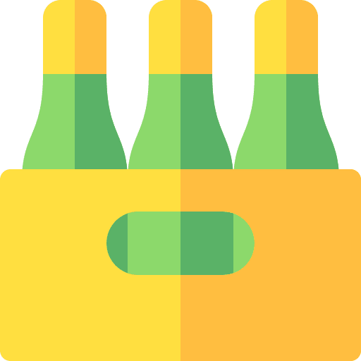 Beer bottle beer box package six pack icon