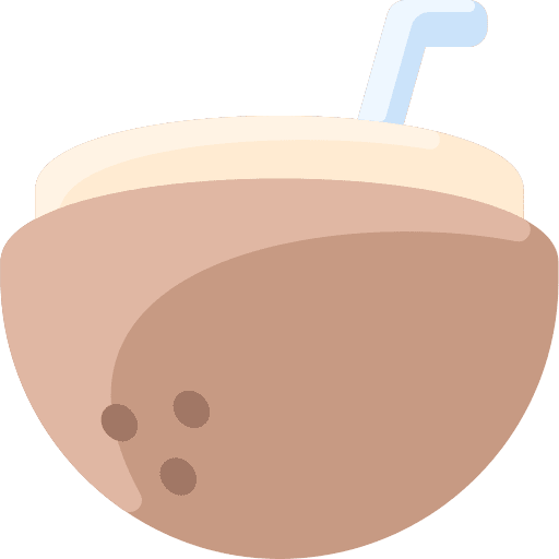 Coconut tropical straw cocktail icon Coconut tropical straw cocktail icon