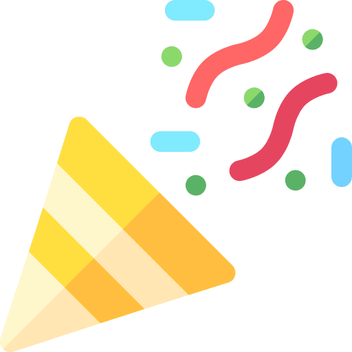 Confetti fun party birthday icon