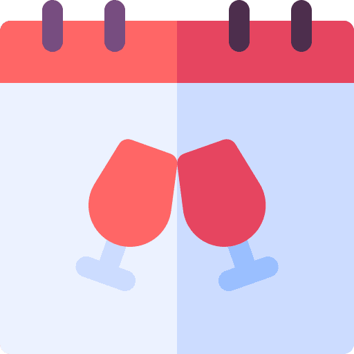 Calendar wine glasses event calendar icon Calendar wine glasses event calendar icon