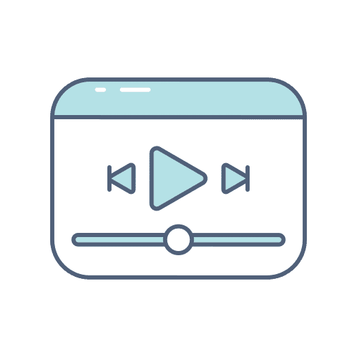 Media player music and multimedia media player technology icon