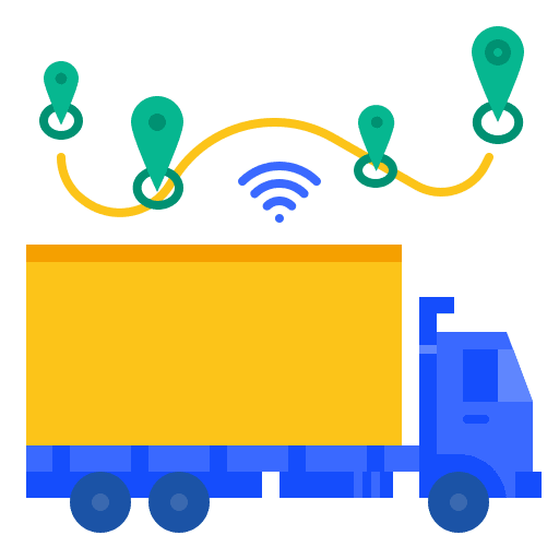 Logistic internet of things transportation truck icon
