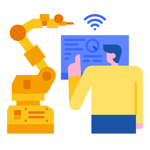 Manufacturing smartphone industry 4.0 data icon