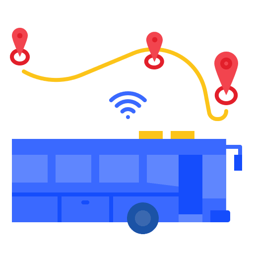 Smart city public transport intelligent electronics icon