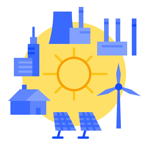 Smart grid ecology and environment industry power plant icon