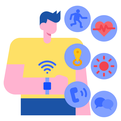 Smart watch heart rate smart control internet of things icon Smart watch heart rate smart control internet of things icon