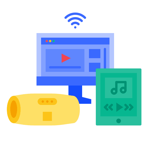 Multimedia media internet of things network icon Multimedia media internet of things network icon
