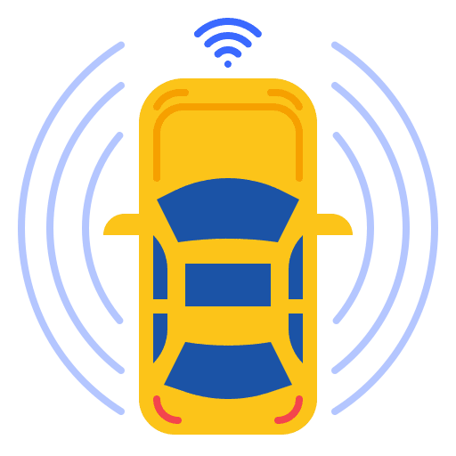 Smart car control wireless connection transportation icon Smart car control wireless connection transportation icon