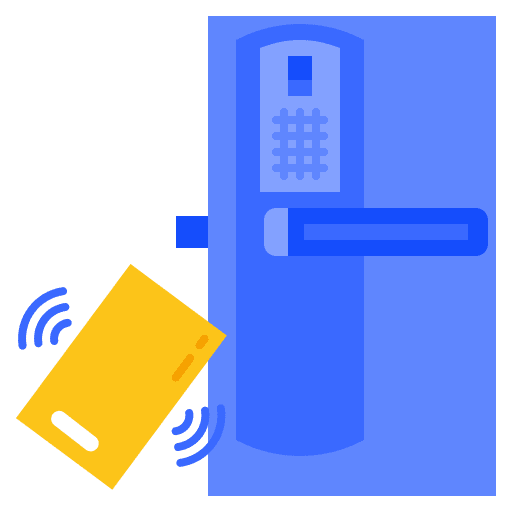 Smart door electronics door lock furniture and household icon Smart door electronics door lock furniture and household icon