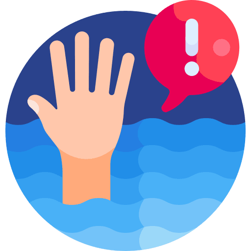 Drowning swimming pool security drowning icon