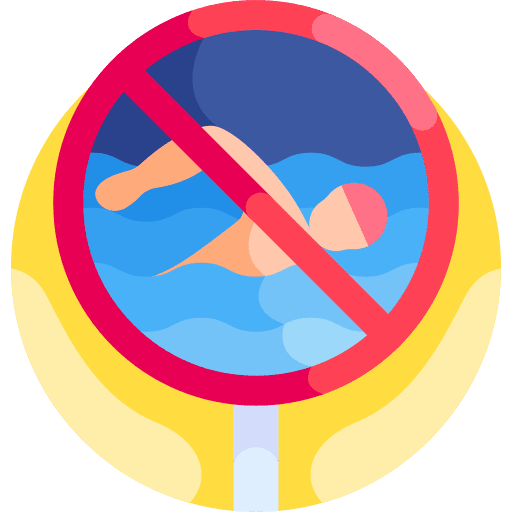 No swimming signaling warning forbidden icon