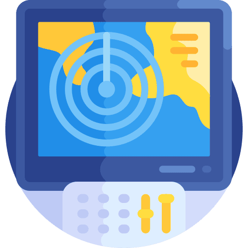 Radar lifeguard security technology icon