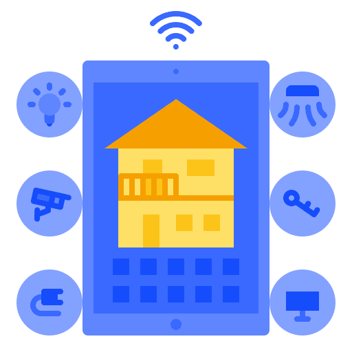 Smart home networking house control wifi icon Smart home networking house control wifi icon