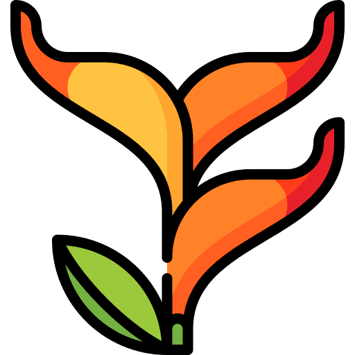 Heliconia flower nature farming and gardening icon Heliconia flower nature farming and gardening icon