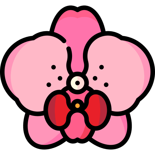 Orchid farming and gardening blossom flower icon
