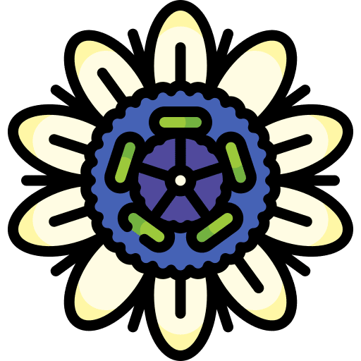 Passion flower blossom farming and gardening icon Passion flower blossom farming and gardening icon