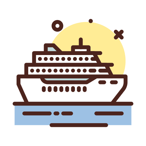 Cruise ferry ship transportation icon