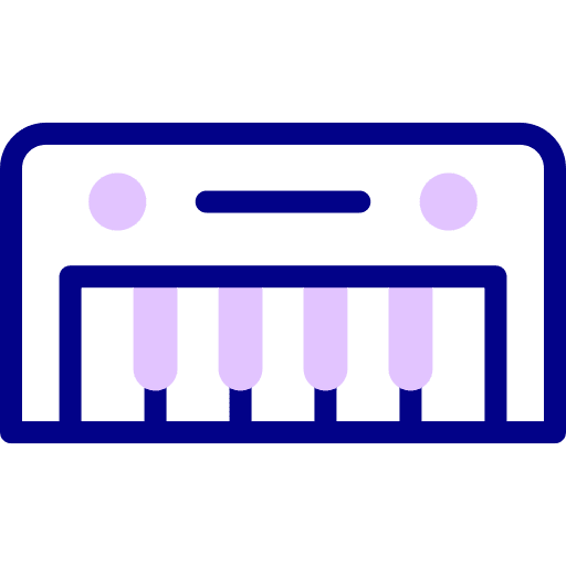 Keyboard orchestra electric piano music and multimedia icon
