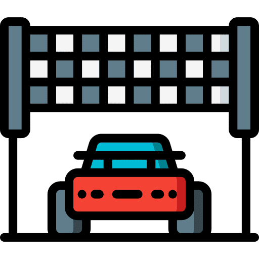 Flag start transportation car icon