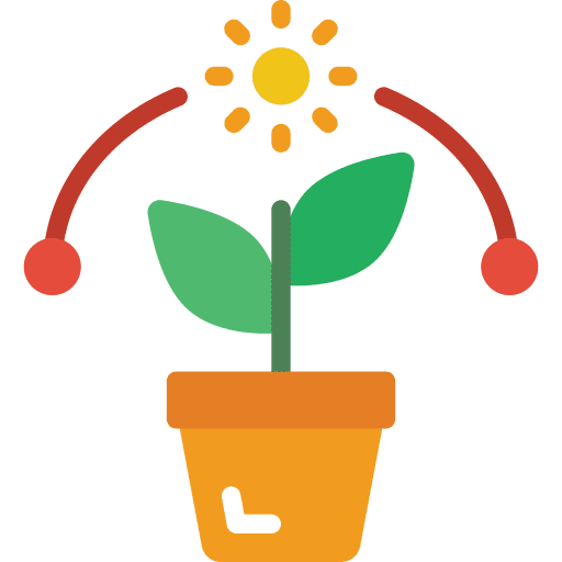 Plant growing farming and gardening sun icon
