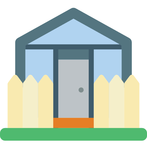Greenhouse fence garden farming icon