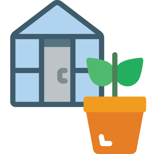 Greenhouse farming and gardening plant garden icon