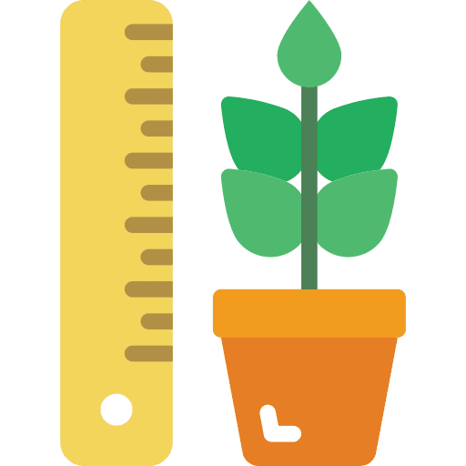 Ruler growth farming and gardening planting icon