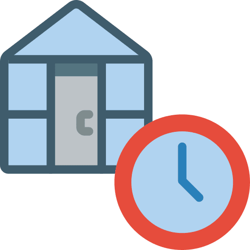 Greenhouse clock eco buildings icon