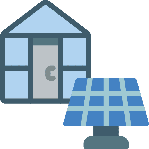 Greenhouse ecology and environment flowers solar panel icon